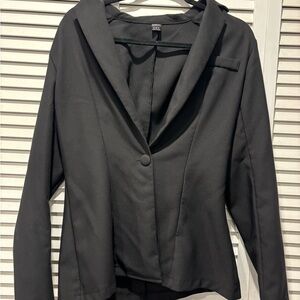 SHEIN Black Blazer Tailored Suit Jacket